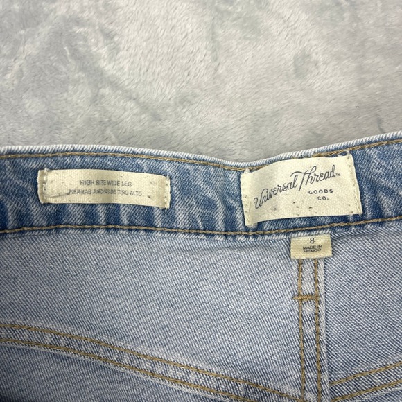Universal Thread Jeans Womens 8 Blue Denim Light Wash High Rise Wide Leg Outdoor - Picture 5 of 9